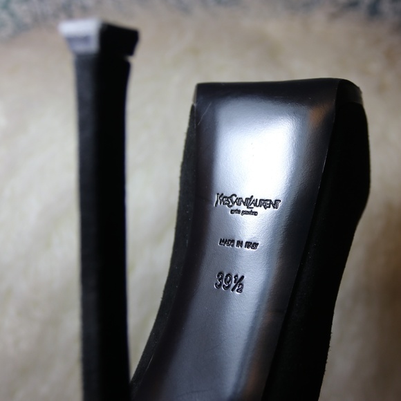 YSL Tribtoo 105 Black Suede Platform Pumps (9.5B) - Picture 3 of 8